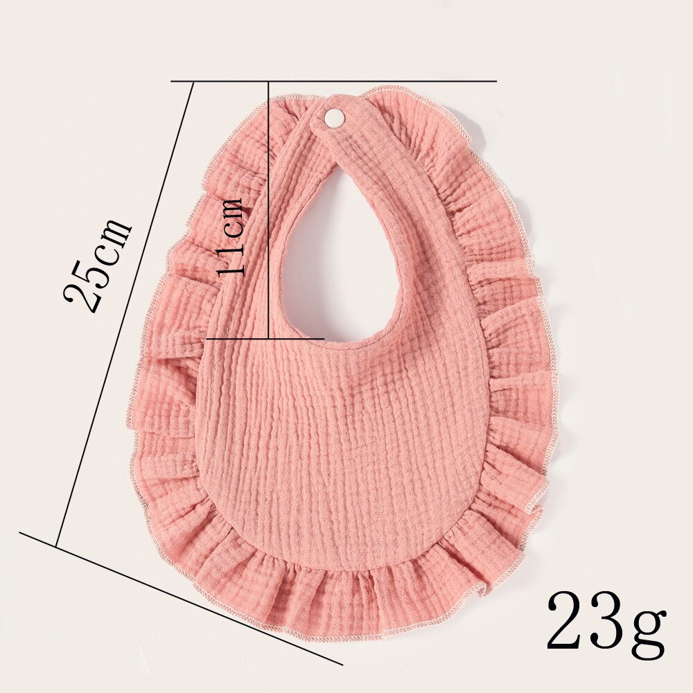 Korean Style Baby Feeding Drool Bib Ruffle Solid Infants Lace Saliva Towel Soft Cotton Burp Cloth For Newborn Toddler Kids Bibs