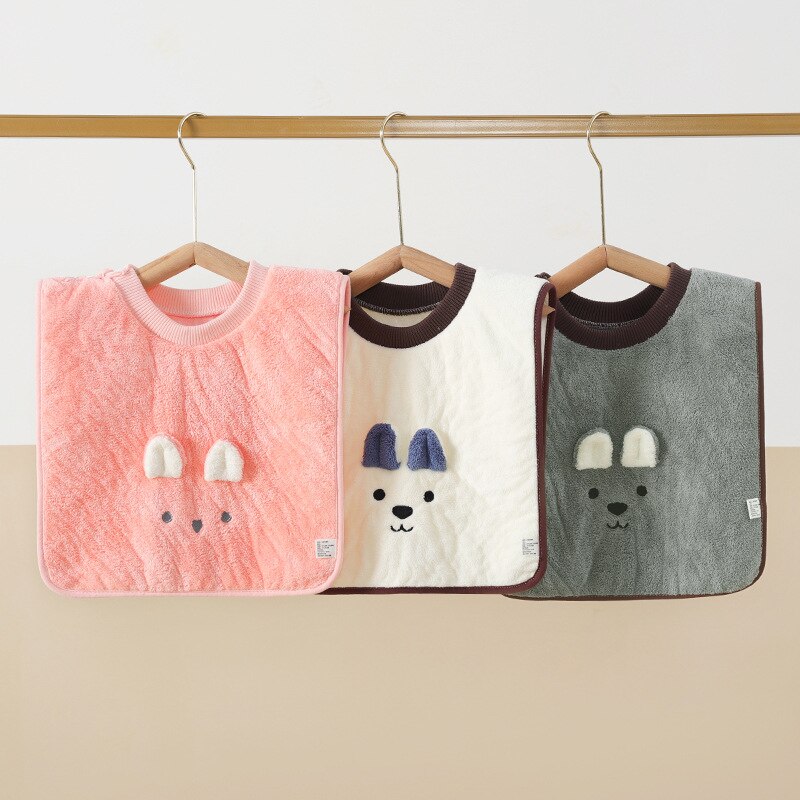 Coral Velvet Baby Bibs Cartoon Waterproof Washcloth Infant Bib Burp Cloths Bandana Scarf for Kids Boy Girl Feeding Saliva Towel