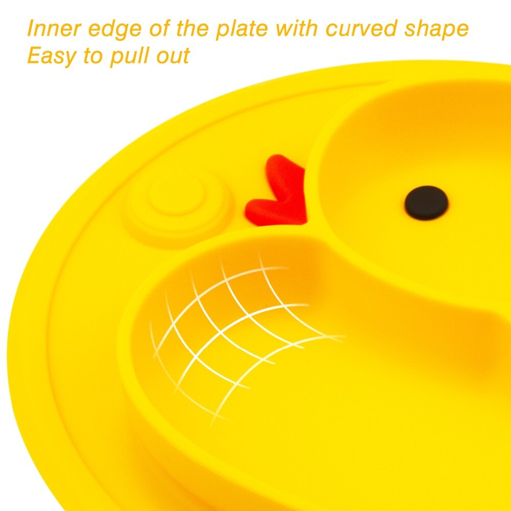 5Pcs/Set Baby Silicone Plate Non-Slip Feeding Tableware Sucker Bowl Sippy Cup Bibs Spoon Fork Sets for Baby-Led Weaning