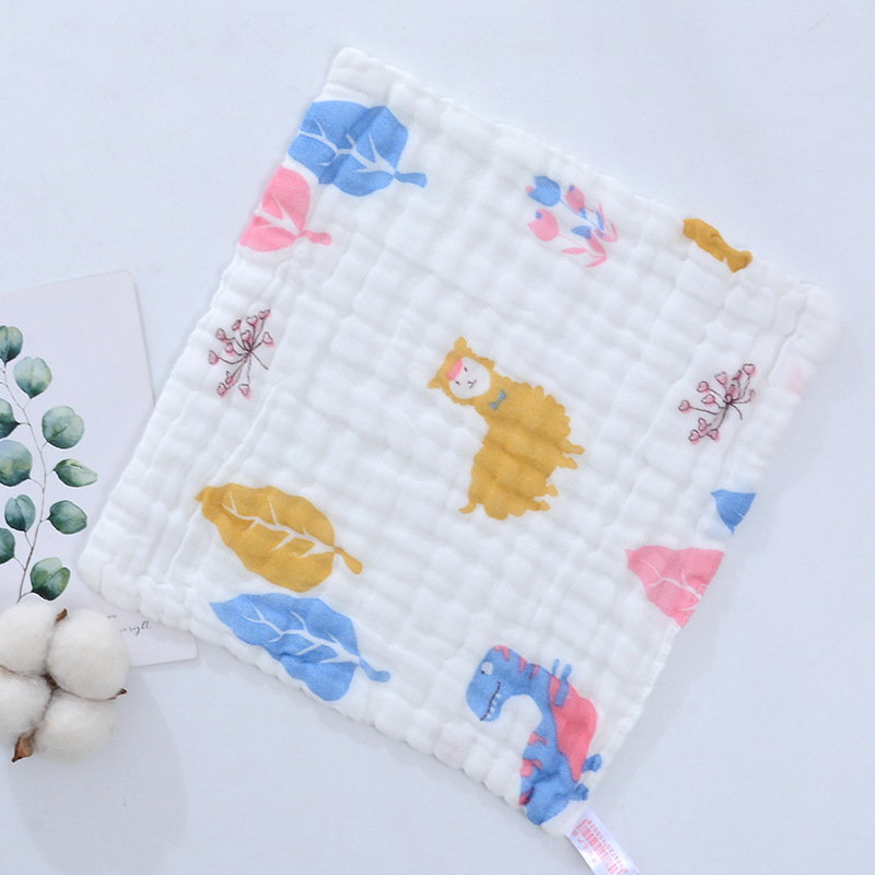 5pcs/Lot Baby Towels Muslin 6 Layers Cotton Soft Baby Face Towel Handkerchief Bathing Feeding Face Washcloth Wipe Burp Cloths