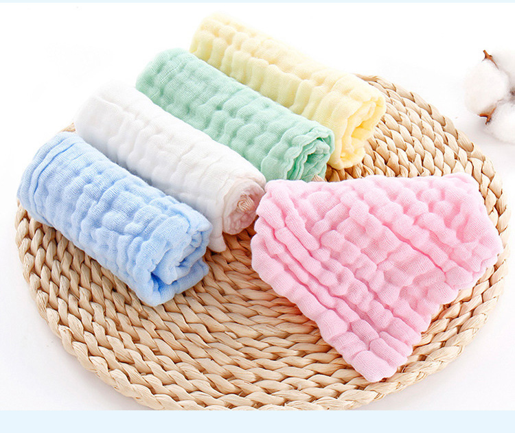 5pcs/Lot Baby Towels Muslin 6 Layers Cotton Soft Baby Face Towel Handkerchief Bathing Feeding Face Washcloth Wipe Burp Cloths