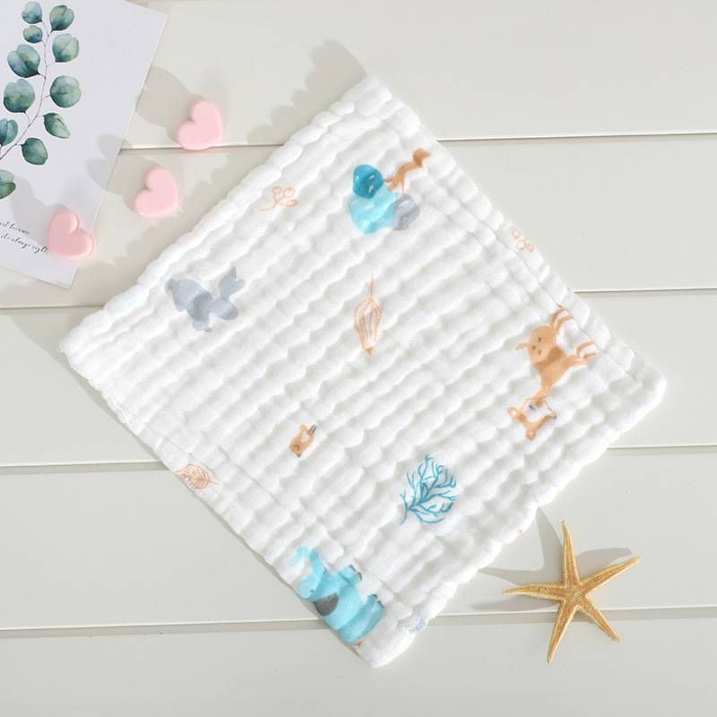 5pcs/Lot Baby Towels Muslin 6 Layers Cotton Soft Baby Face Towel Handkerchief Bathing Feeding Face Washcloth Wipe Burp Cloths