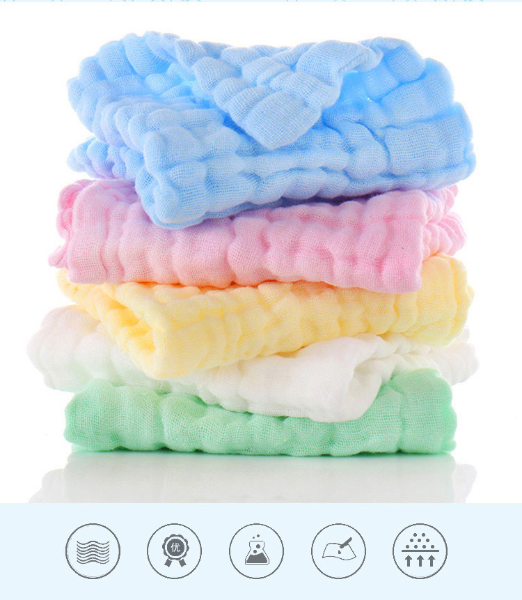 5pcs/Lot Baby Towels Muslin 6 Layers Cotton Soft Baby Face Towel Handkerchief Bathing Feeding Face Washcloth Wipe Burp Cloths