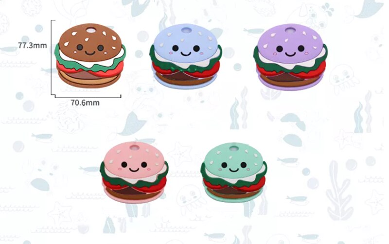 1pc Baby Teether Food Grade Silicone Cartoon Newborn Nursing Gift BPA Free DIY Baby Teething Toy Pacifier Chain Accessories