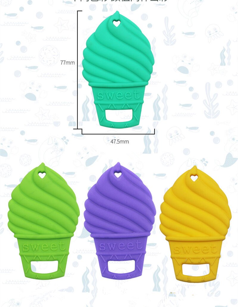 1pc Baby Teether Food Grade Silicone Cartoon Newborn Nursing Gift BPA Free DIY Baby Teething Toy Pacifier Chain Accessories