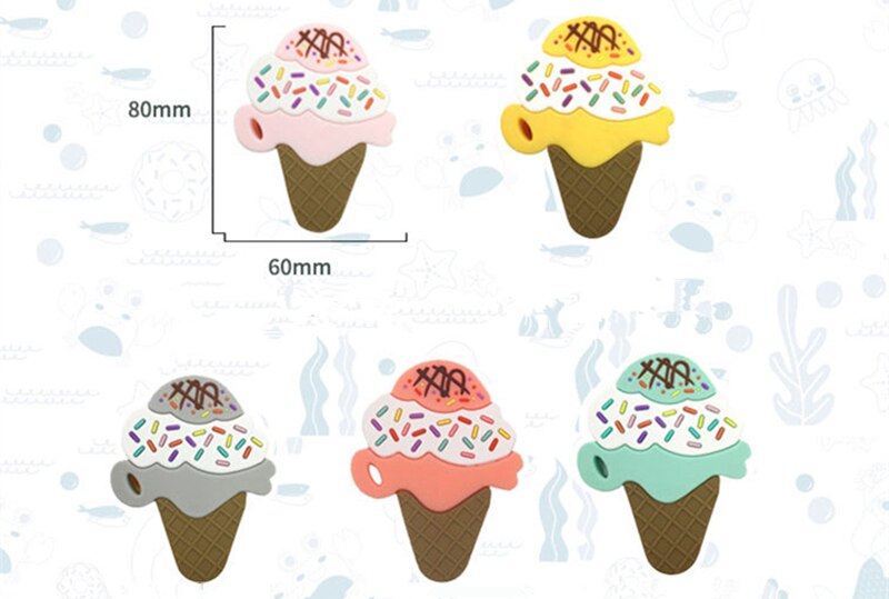 1pc Baby Teether Food Grade Silicone Cartoon Newborn Nursing Gift BPA Free DIY Baby Teething Toy Pacifier Chain Accessories