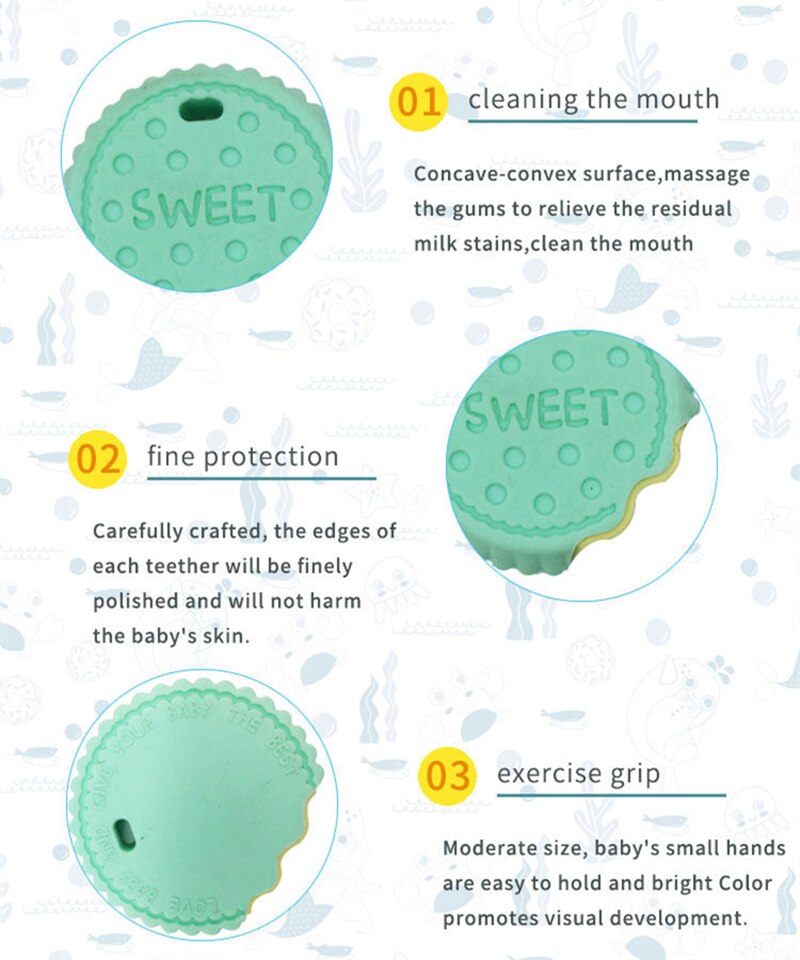 1pc Baby Teether Food Grade Silicone Cartoon Newborn Nursing Gift BPA Free DIY Baby Teething Toy Pacifier Chain Accessories