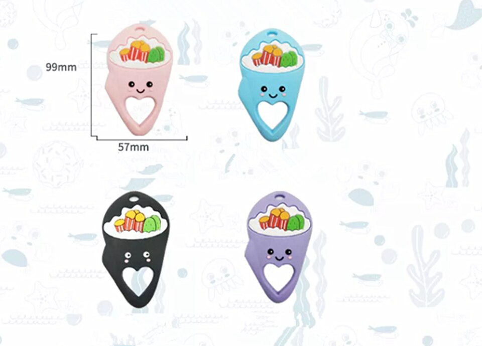 1pc Baby Teether Food Grade Silicone Cartoon Newborn Nursing Gift BPA Free DIY Baby Teething Toy Pacifier Chain Accessories