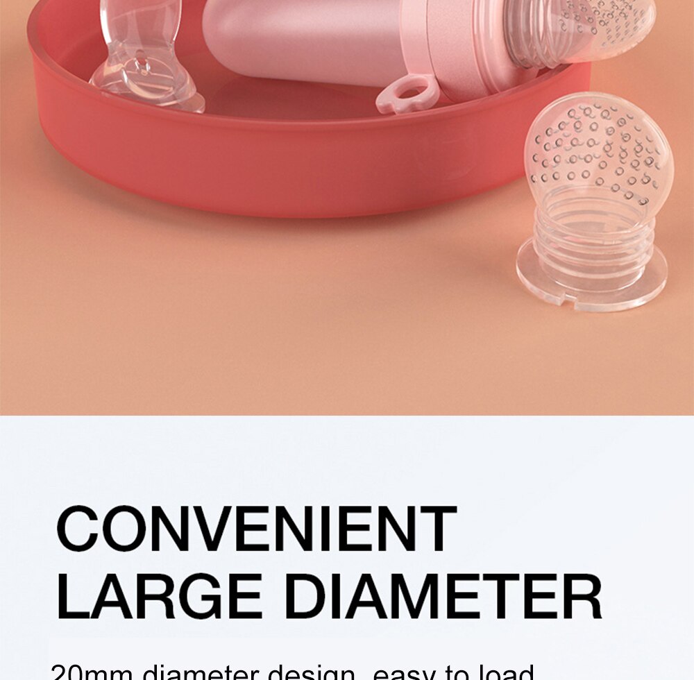 Baby Feeding Bottle + Teether Baby Silicone Rice Paste Cereal Feeding Squeeze Bottle Spoon Feeder for Newborn Child Utensils