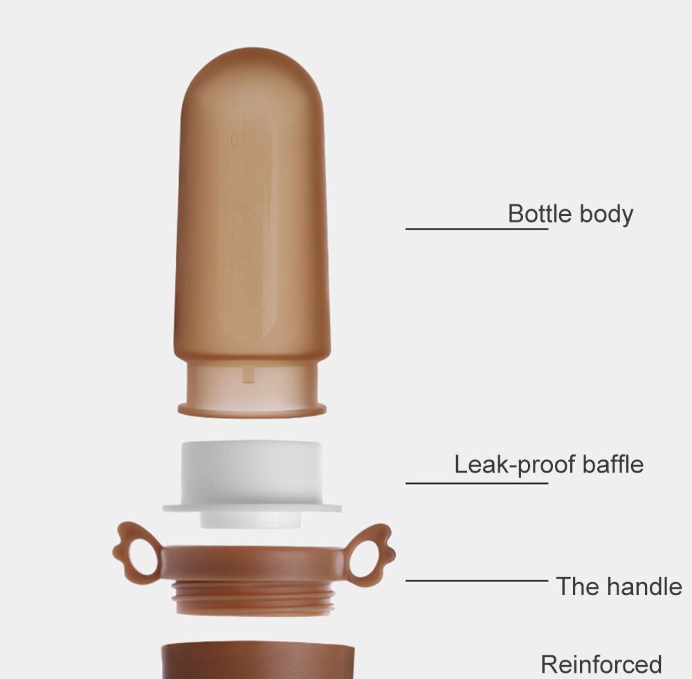 Baby Feeding Bottle + Teether Baby Silicone Rice Paste Cereal Feeding Squeeze Bottle Spoon Feeder for Newborn Child Utensils