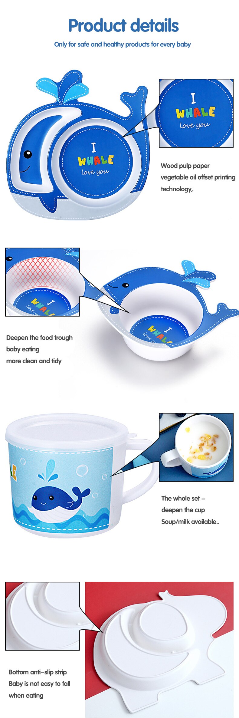 Cute Children Bamboo Fiber Baby Feeding Bowl Dishes Tableware Infant Portable Creative Kid Plates Tableware