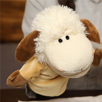 Soft Stuffed Toy Doll Animal Plush Doll Educational Baby Toys Lion Elephant Monkey Giraffe Tiger Bunny Kawaii Hand Finger Puppet