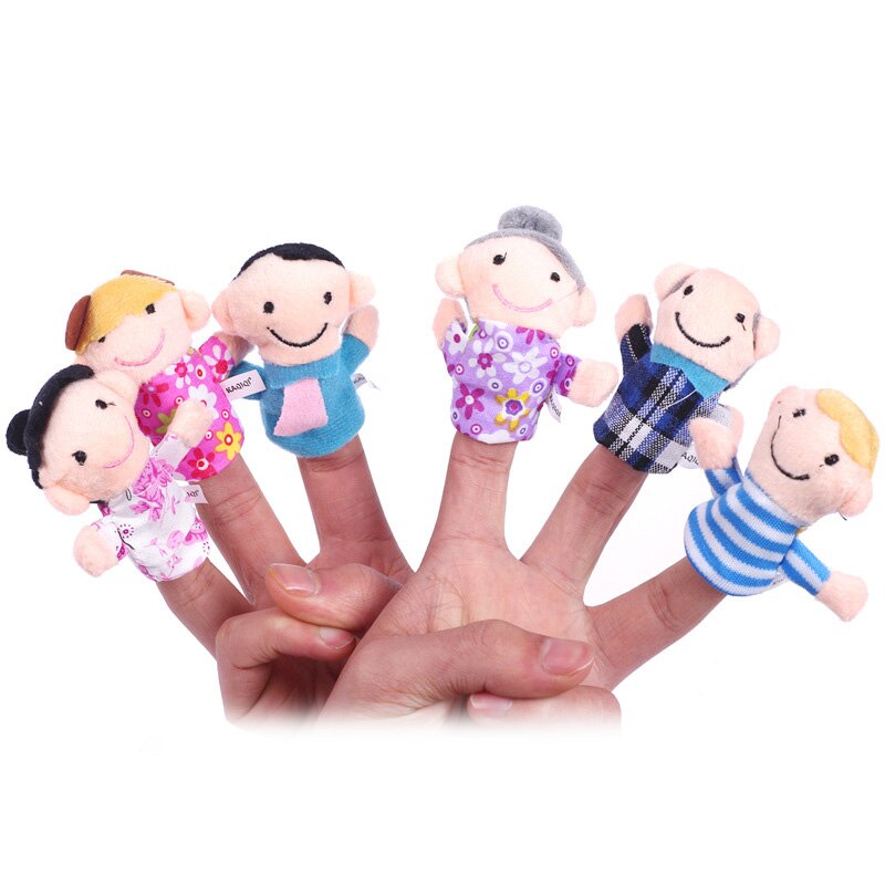 Finger Puppets Animals Dolls Family Educational Cartoon Mermaid Hand Stuffed Puppets Theater Plush Baby Toys for Children Gifts