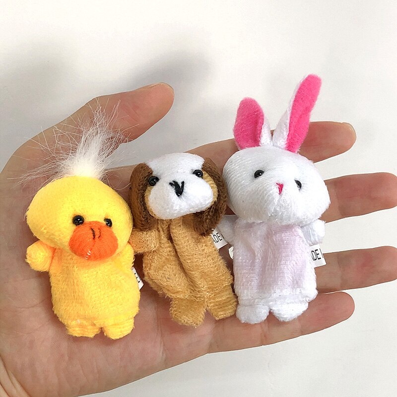 Finger Puppets Animals Dolls Family Educational Cartoon Mermaid Hand Stuffed Puppets Theater Plush Baby Toys for Children Gifts