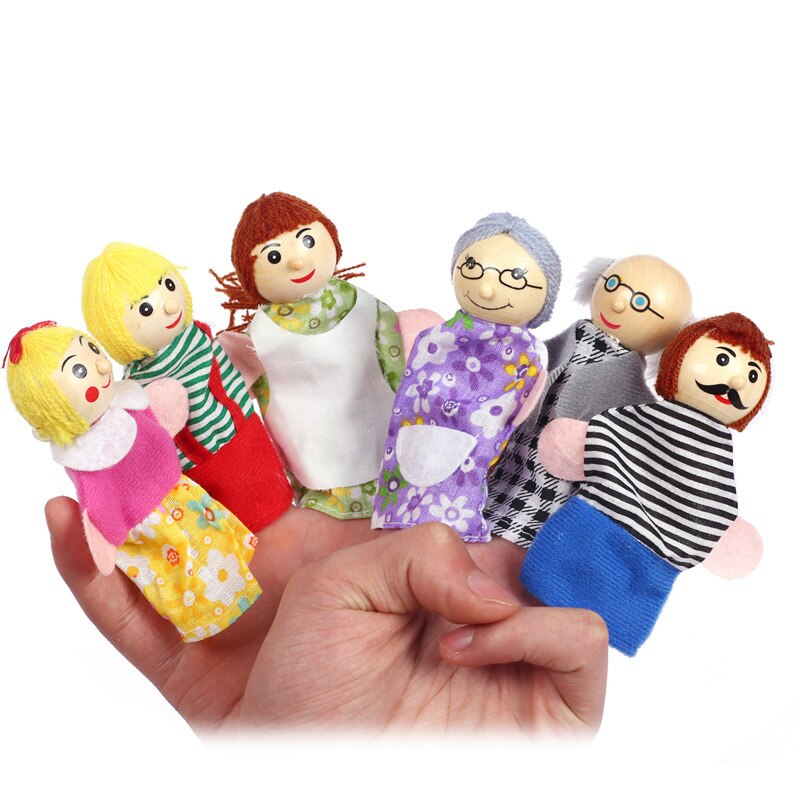 Finger Puppets Animals Dolls Family Educational Cartoon Mermaid Hand Stuffed Puppets Theater Plush Baby Toys for Children Gifts