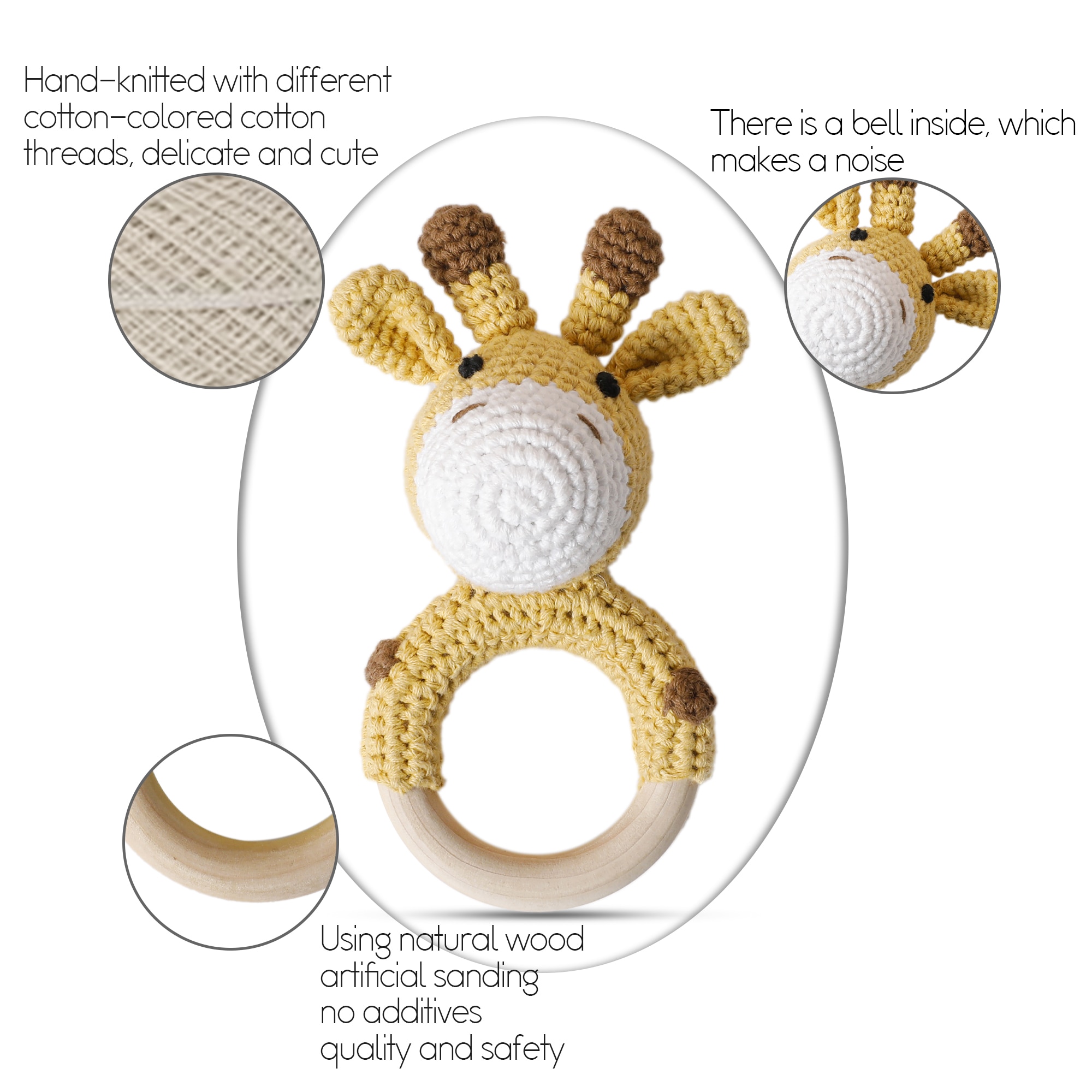 1pc Baby Wooden Rattle Toy Crochet Animal Giraffe Baby Teether Gym Music Rattle Ring Toys Newborn Pram Stroller Toy Baby Product 1pc Baby Wooden Rattle Toy Crochet Animal Giraffe Baby Teether Gym Music Rattle Ring Toys Newborn Pram Stroller Toy Baby Product