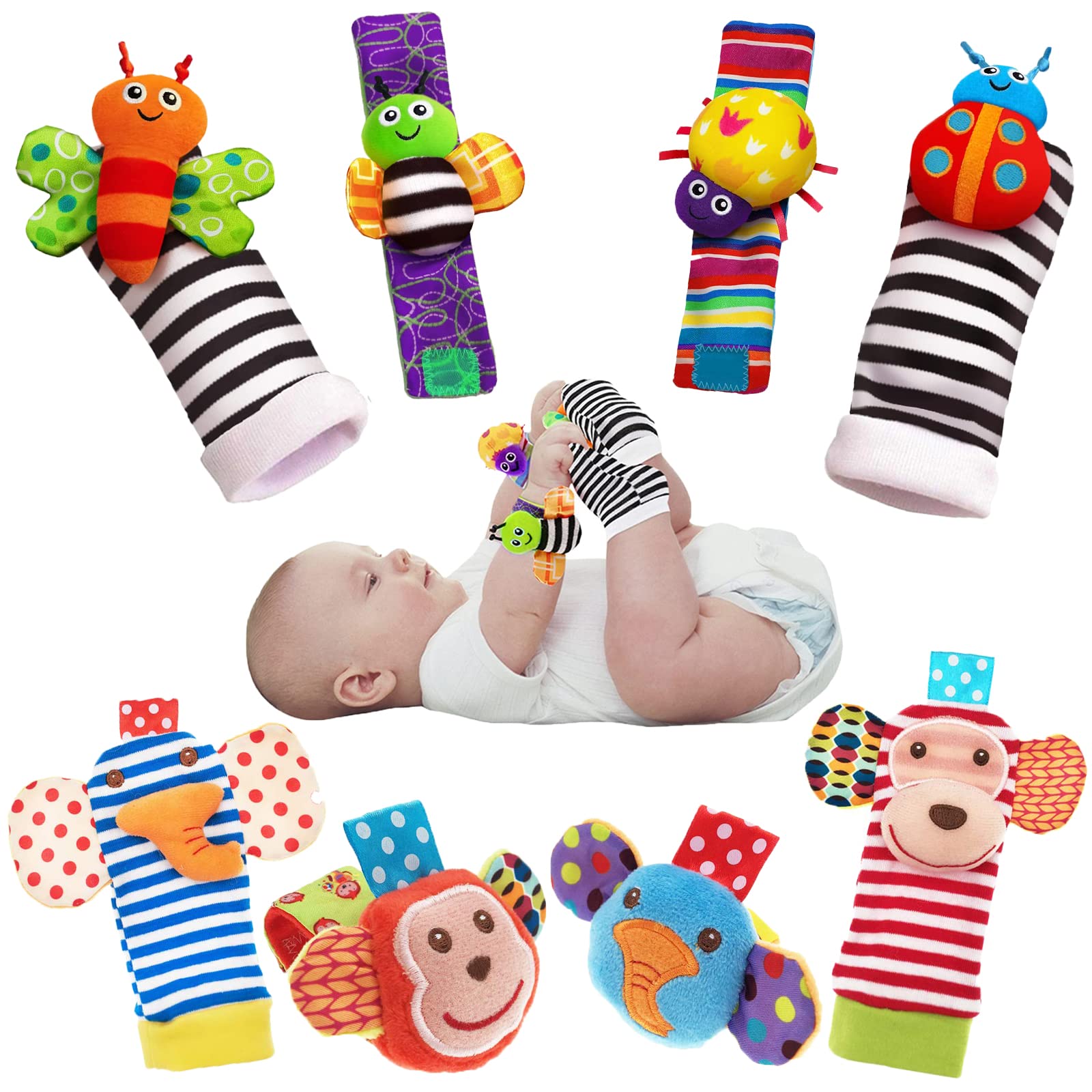 4PCS/SET Baby Rattle Toys Cute Stuffed Animals Wrist Rattle Foot Finder Socks 0~12 Months For Infant Boy Girl Newborn Gift 4PCS/SET Baby Rattle Toys Cute Stuffed Animals Wrist Rattle Foot Finder Socks 0~12 Months For Infant Boy Girl Newborn Gift