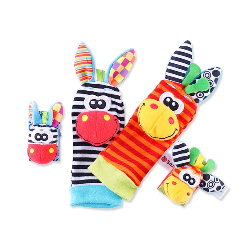 4PCS/SET Baby Rattle Toys Cute Stuffed Animals Wrist Rattle Foot Finder Socks 0~12 Months For Infant Boy Girl Newborn Gift 4PCS/SET Baby Rattle Toys Cute Stuffed Animals Wrist Rattle Foot Finder Socks 0~12 Months For Infant Boy Girl Newborn Gift