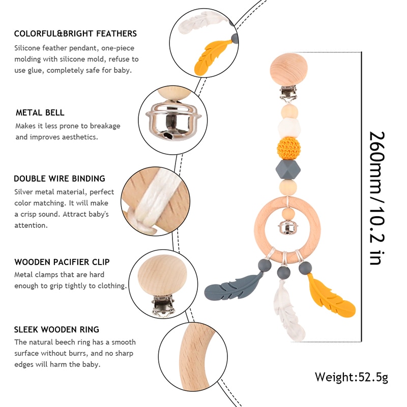 Wooden Music Rattle Animal Star Mobile Holder Teething Pendant Wooden Gym Rodent Silicone Bead Necklace Clip rattle for stroller Wooden Music Rattle Animal Star Mobile Holder Teething Pendant Wooden Gym Rodent Silicone Bead Necklace Clip rattle for stroller