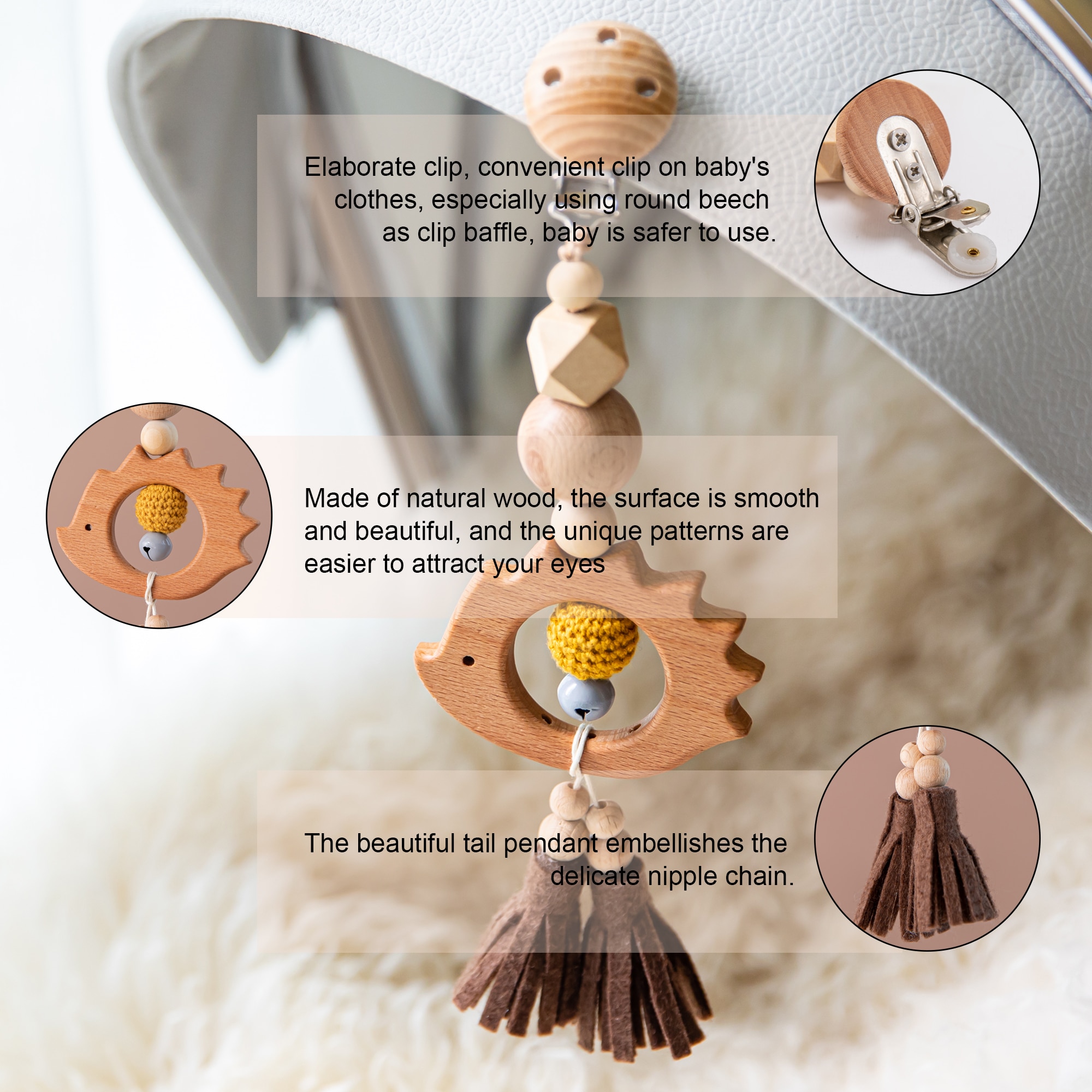 Wooden Music Rattle Animal Star Mobile Holder Teething Pendant Wooden Gym Rodent Silicone Bead Necklace Clip rattle for stroller Wooden Music Rattle Animal Star Mobile Holder Teething Pendant Wooden Gym Rodent Silicone Bead Necklace Clip rattle for stroller