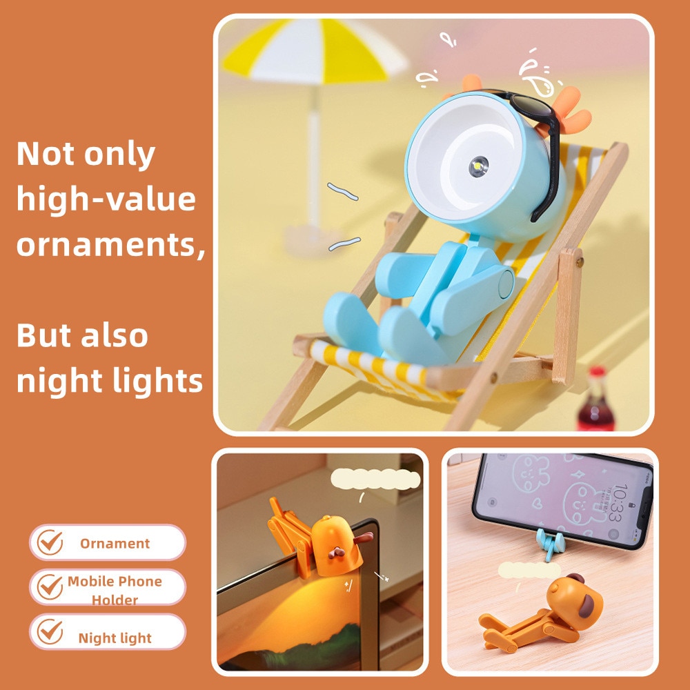 LED Mini Night Light Cute Dog Deer Foldable Desk Lamps Desktop Ornament Book Light Kids Room Bedside Bedroom Decor Holiday Gifts LED Mini Night Light Cute Dog Deer Foldable Desk Lamps Desktop Ornament Book Light Kids Room Bedside Bedroom Decor Holiday Gifts