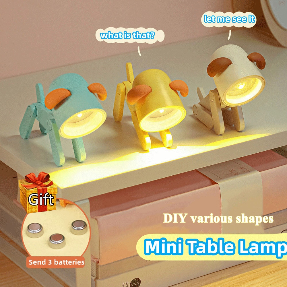 LED Mini Night Light Cute Dog Deer Foldable Desk Lamps Desktop Ornament Book Light Kids Room Bedside Bedroom Decor Holiday Gifts LED Mini Night Light Cute Dog Deer Foldable Desk Lamps Desktop Ornament Book Light Kids Room Bedside Bedroom Decor Holiday Gifts