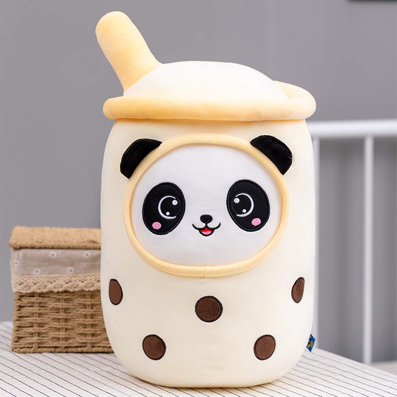 VIP Boba Plushies Bubble Tea Plush Toy Kawaii Plush Cup Shaped Pillow Real Life Food Stuffed Soft Back Cushion Kid Birthday Gift