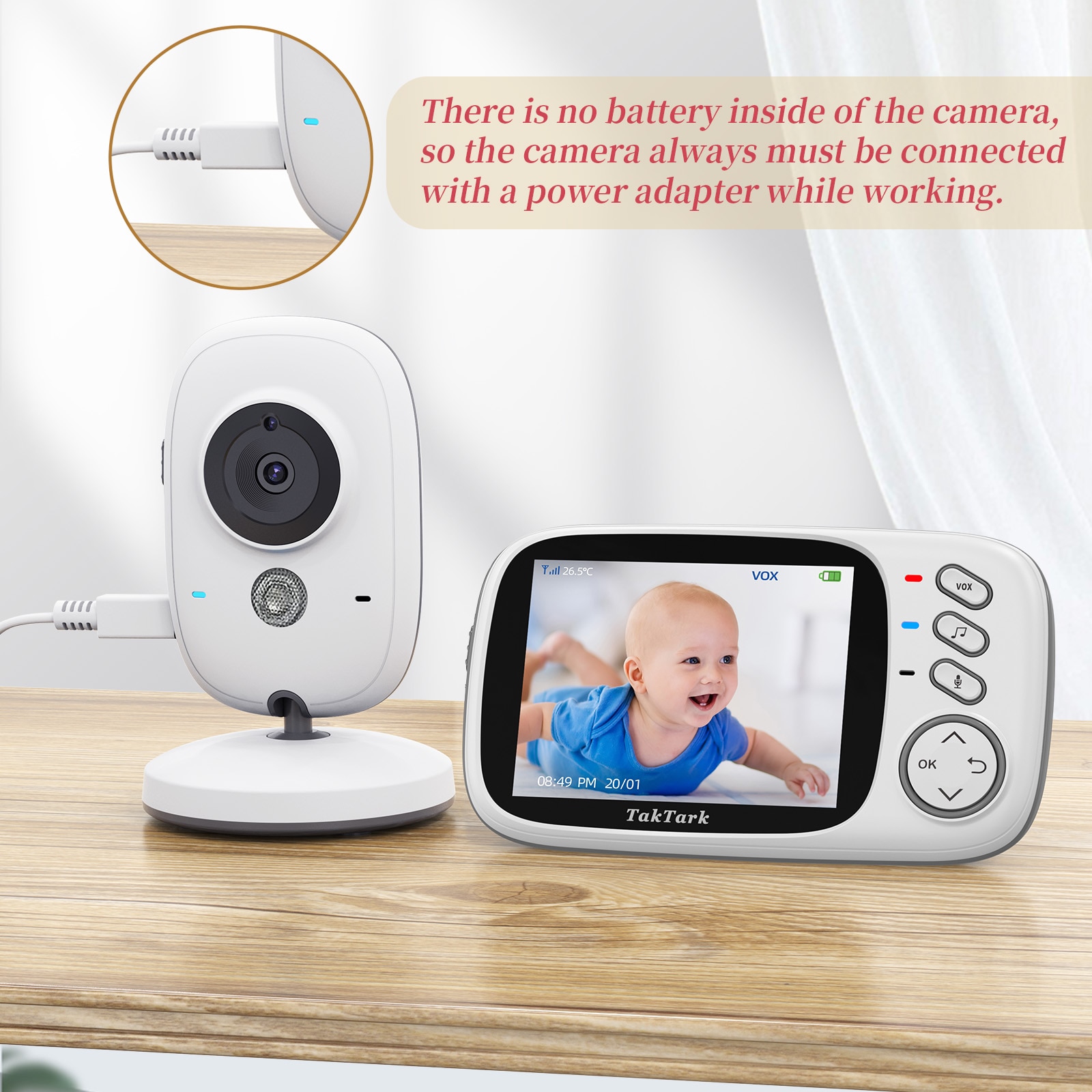 3.2 inch Wireless Video Color Baby Monitor High Resolution Baby Nanny Security Camera Night Vision Temperature Monitoring 3.2 inch Wireless Video Color Baby Monitor High Resolution Baby Nanny Security Camera Night Vision Temperature Monitoring