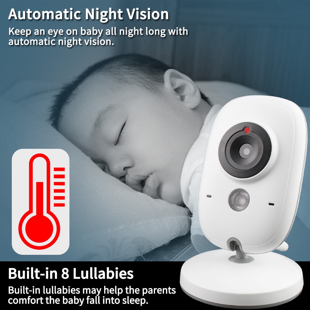 3.2 inch Wireless Video Color Baby Monitor High Resolution Baby Nanny Security Camera Night Vision Temperature Monitoring 3.2 inch Wireless Video Color Baby Monitor High Resolution Baby Nanny Security Camera Night Vision Temperature Monitoring
