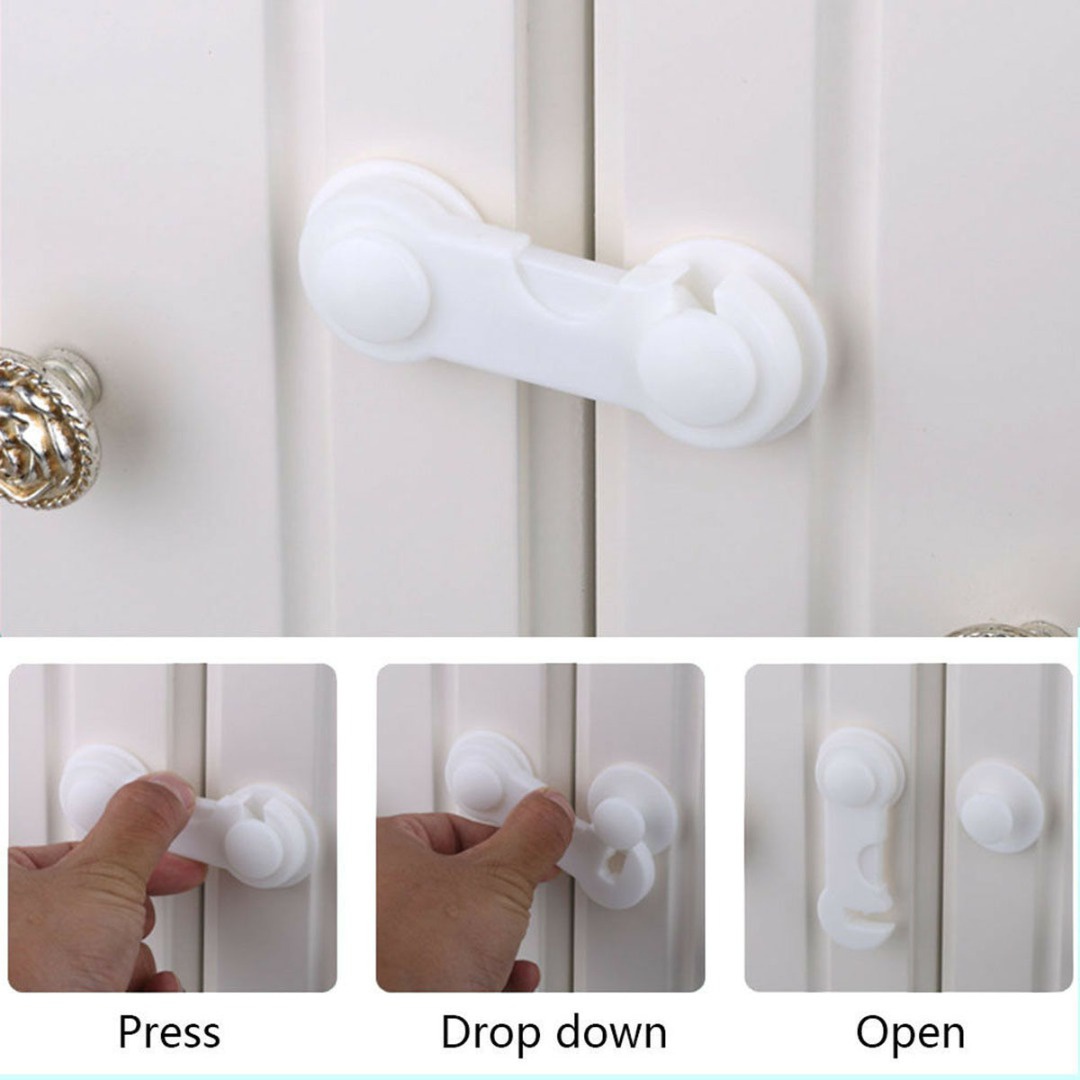5pcs/lot Children Security Protector Baby Care Multi-function Child Baby Safety Lock Cupboard Cabinet Door Drawer Safety Locks