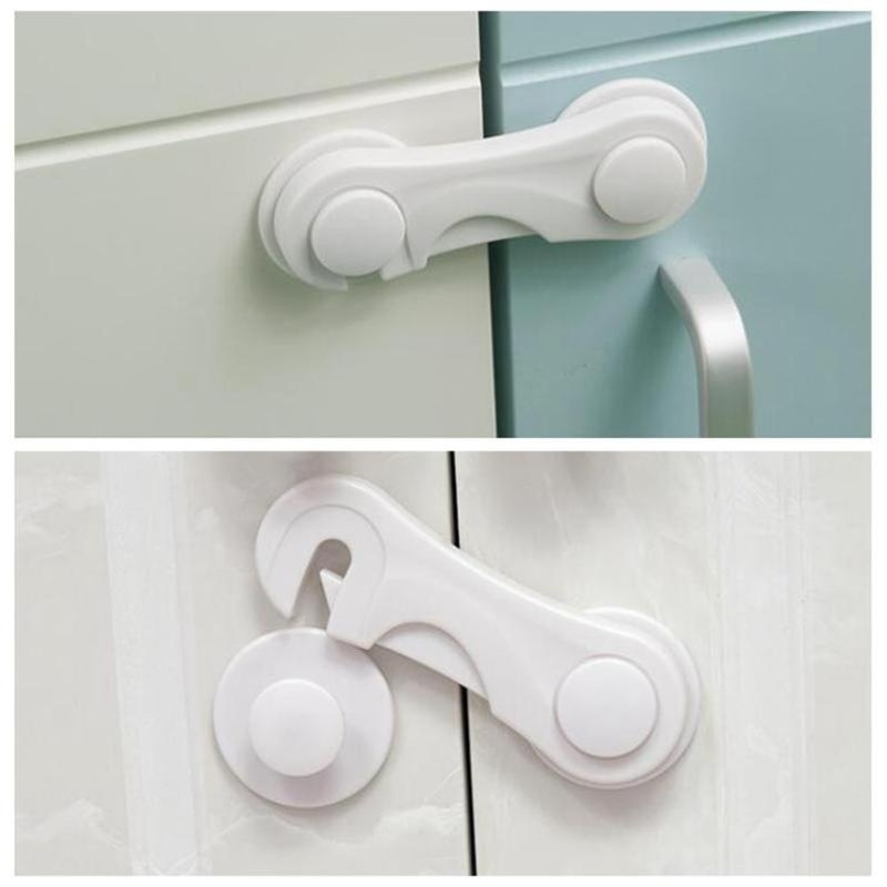 5pcs/lot Children Security Protector Baby Care Multi-function Child Baby Safety Lock Cupboard Cabinet Door Drawer Safety Locks