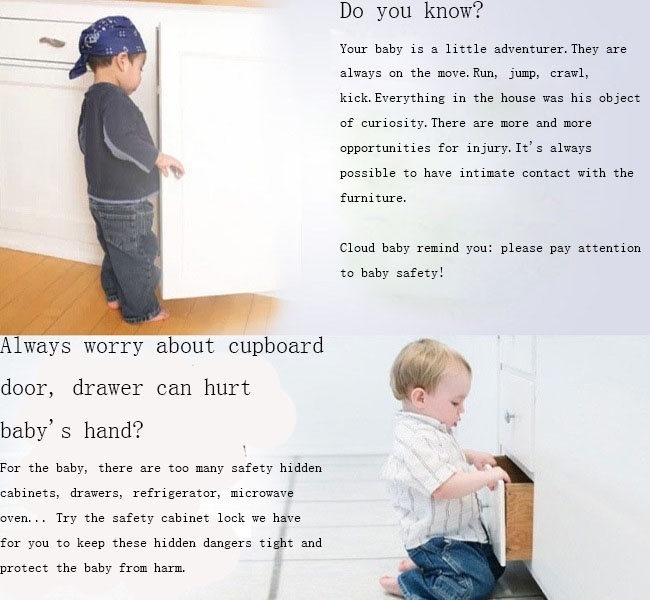 5pcs/lot Children Security Protector Baby Care Multi-function Child Baby Safety Lock Cupboard Cabinet Door Drawer Safety Locks