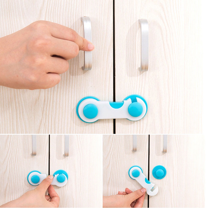5pcs/lot Children Security Protector Baby Care Multi-function Child Baby Safety Lock Cupboard Cabinet Door Drawer Safety Locks