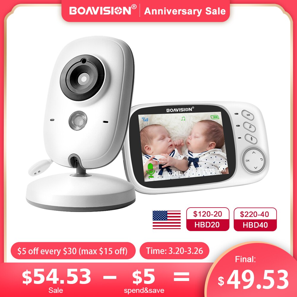 VB603 Video Baby Monitor 2.4G Wireless With 3.2 Inches LCD 2 Way Audio Talk Night Vision Surveillance Security Camera Babysitter VB603 Video Baby Monitor 2.4G Wireless With 3.2 Inches LCD 2 Way Audio Talk Night Vision Surveillance Security Camera Babysitter