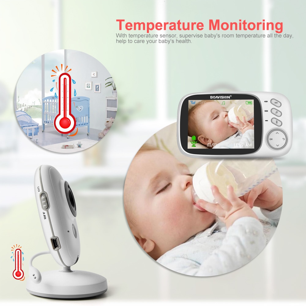 VB603 Video Baby Monitor 2.4G Wireless With 3.2 Inches LCD 2 Way Audio Talk Night Vision Surveillance Security Camera Babysitter VB603 Video Baby Monitor 2.4G Wireless With 3.2 Inches LCD 2 Way Audio Talk Night Vision Surveillance Security Camera Babysitter