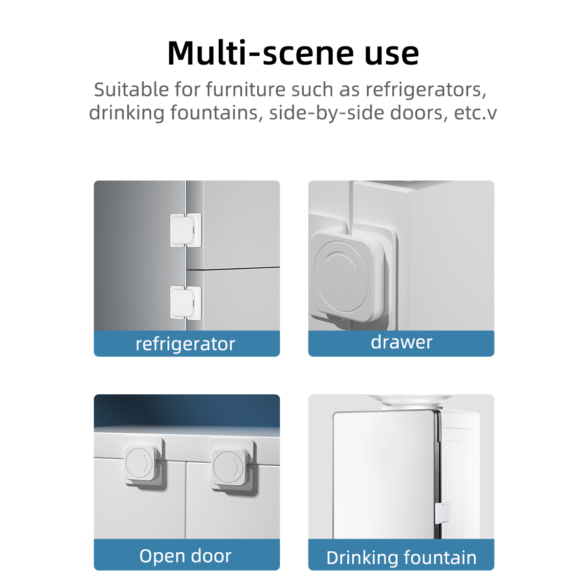 Children Safety Locks Refrigerator Door Lock Multi-function Baby Anti-Pinching Hand Home Cabinet Door Drawer Security Protector