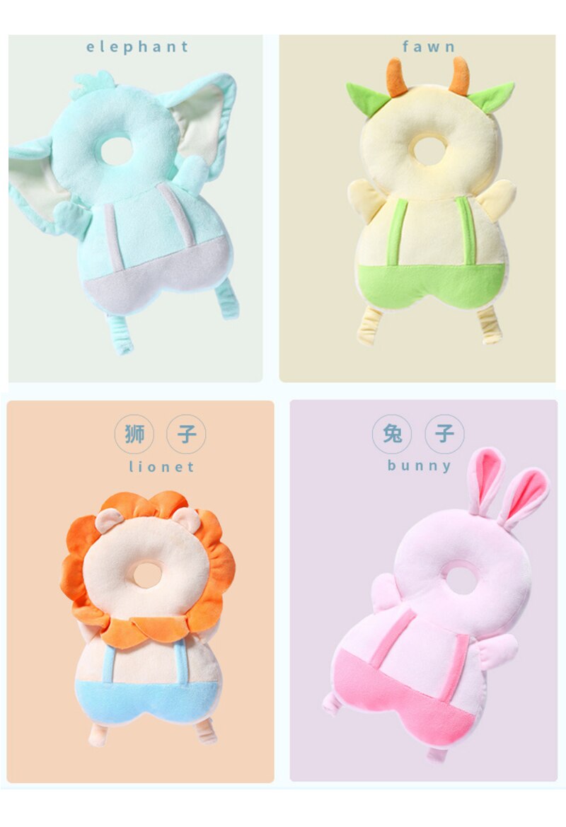 1-3T Toddler Baby Head Protector Safety Pad Cushion Back Prevent Injured Angel Bee Cartoon Security Pillows Protective Headgear