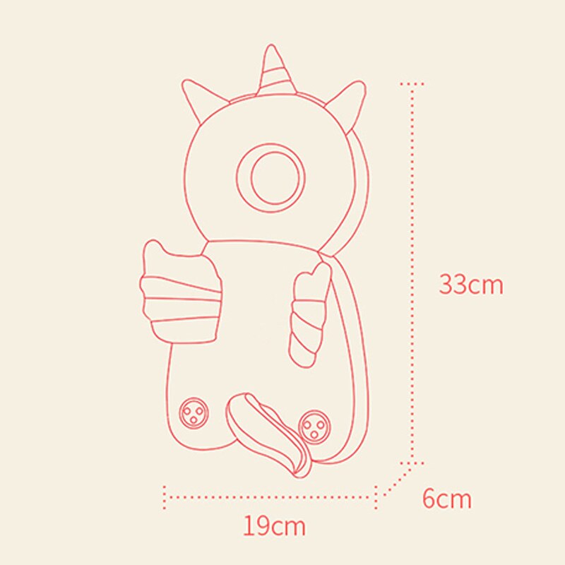 1-3T Toddler Baby Head Protector Safety Pad Cushion Back Prevent Injured Angel Bee Cartoon Security Pillows Protective Headgear