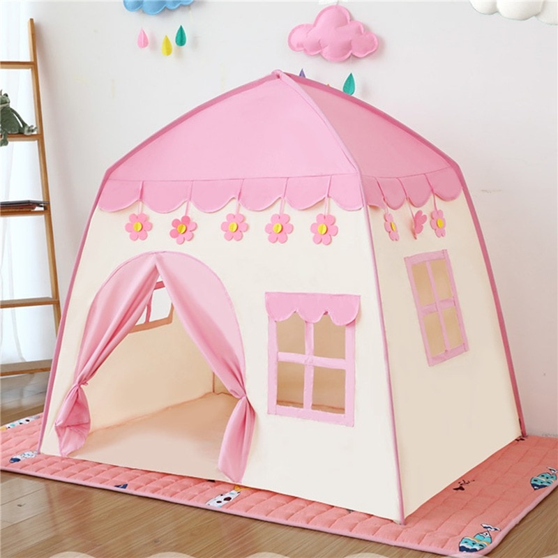 1.3M Portable Children's Tent Wigwam Folding Kids Tents Tipi Baby Play House Large Girls Pink Princess Castle Child Room Decor 1.3M Portable Children's Tent Wigwam Folding Kids Tents Tipi Baby Play House Large Girls Pink Princess Castle Child Room Decor