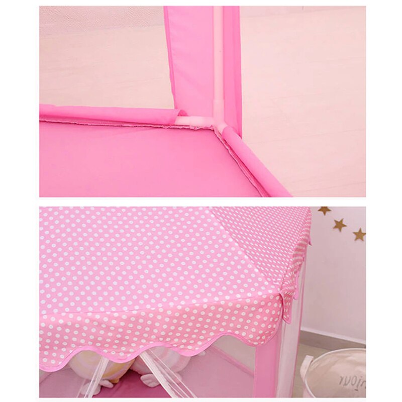 1.3M Portable Children's Tent Wigwam Folding Kids Tents Tipi Baby Play House Large Girls Pink Princess Castle Child Room Decor