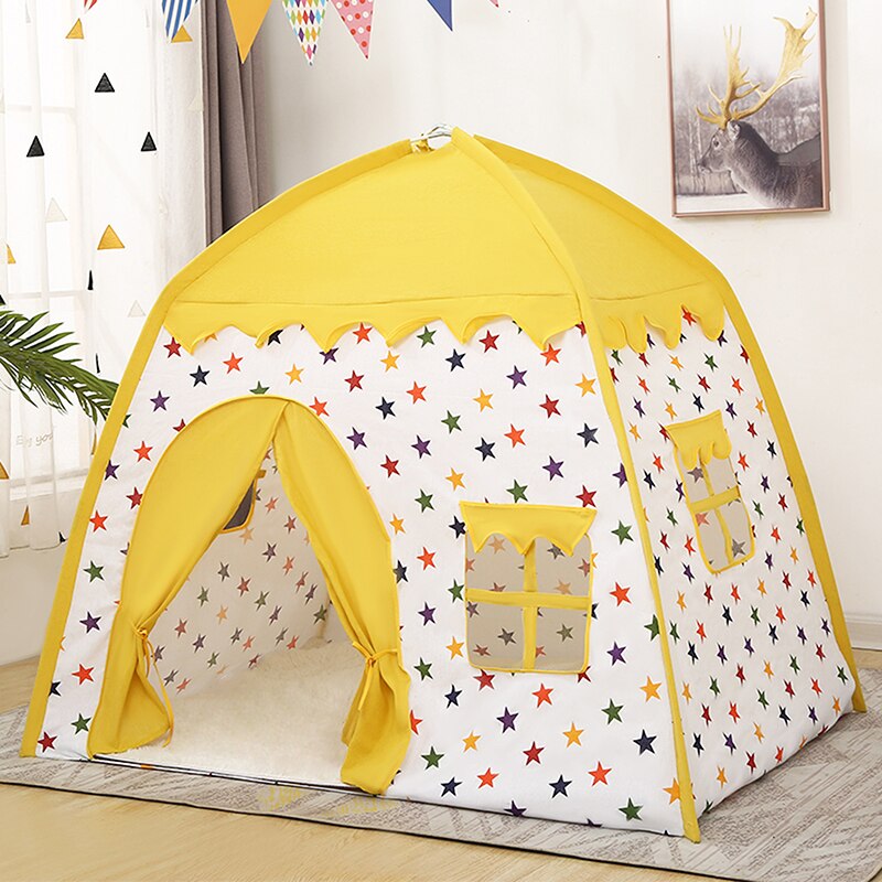 1.3M Portable Children's Tent Wigwam Folding Kids Tents Tipi Baby Play House Large Girls Pink Princess Castle Child Room Decor