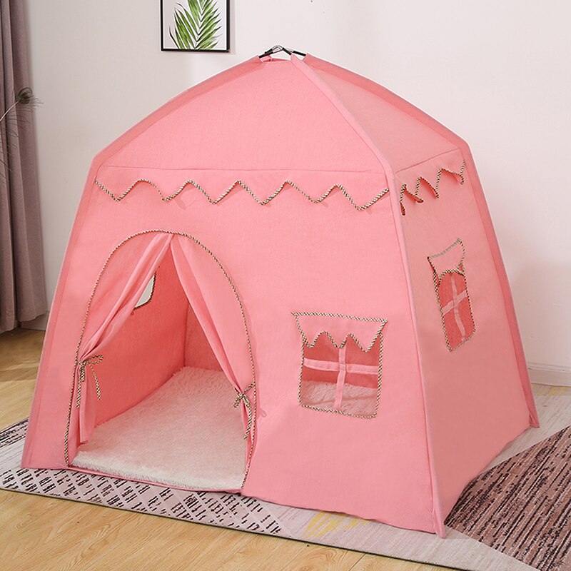 1.3M Portable Children's Tent Wigwam Folding Kids Tents Tipi Baby Play House Large Girls Pink Princess Castle Child Room Decor