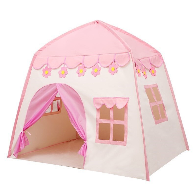 1.3M Portable Children's Tent Wigwam Folding Kids Tents Tipi Baby Play House Large Girls Pink Princess Castle Child Room Decor