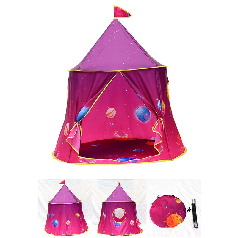 1.3M Portable Children's Tent Wigwam Folding Kids Tents Tipi Baby Play House Large Girls Pink Princess Castle Child Room Decor