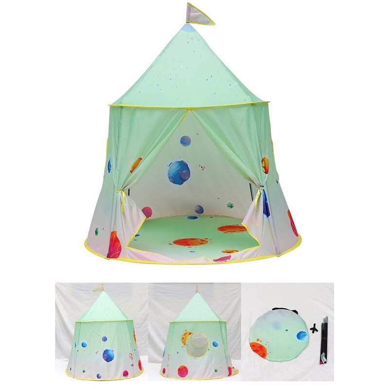 1.3M Portable Children's Tent Wigwam Folding Kids Tents Tipi Baby Play House Large Girls Pink Princess Castle Child Room Decor