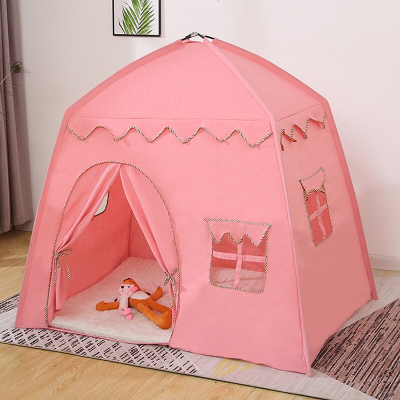 1.3M Portable Children's Tent Wigwam Folding Kids Tents Tipi Baby Play House Large Girls Pink Princess Castle Child Room Decor