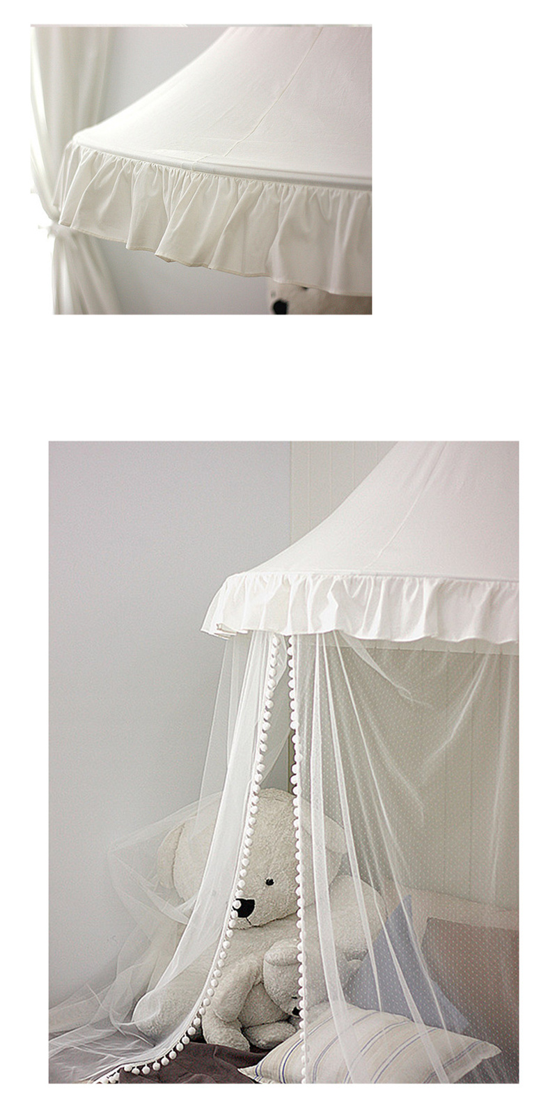 Kids Teepee Tents Children Play House Castle Cotton Foldable Tent Canopy Bed Curtain Baby Crib Netting Girls Boy Room Decoration