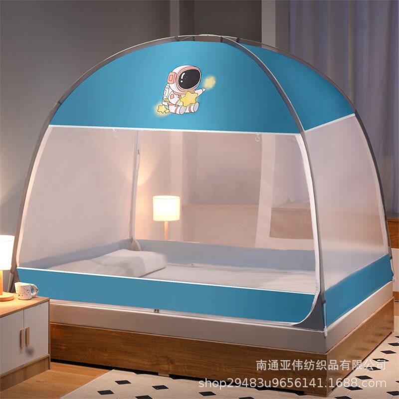 Free installation yurt magic mosquito net 2 door dustproof top large space anti-fall single student double folding mosquito net