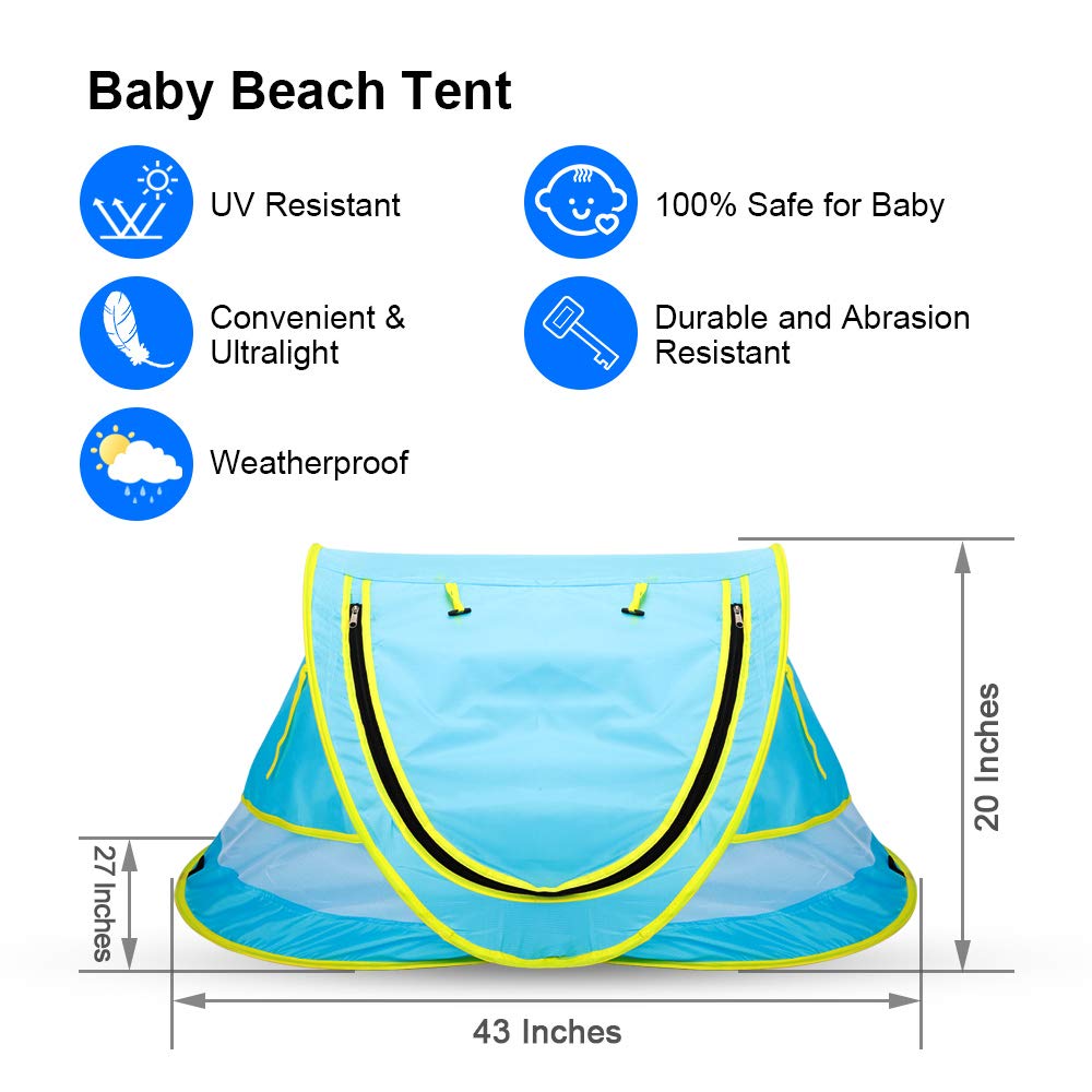 Baby Beach Tent Outdoor Pop Up Tent UPF 50+ UV Protection Sun Shelter for Infant Carry Bag Included Kid Tent House Play Tent Baby Beach Tent Outdoor Pop Up Tent UPF 50+ UV Protection Sun Shelter for Infant Carry Bag Included Kid Tent House Play Tent