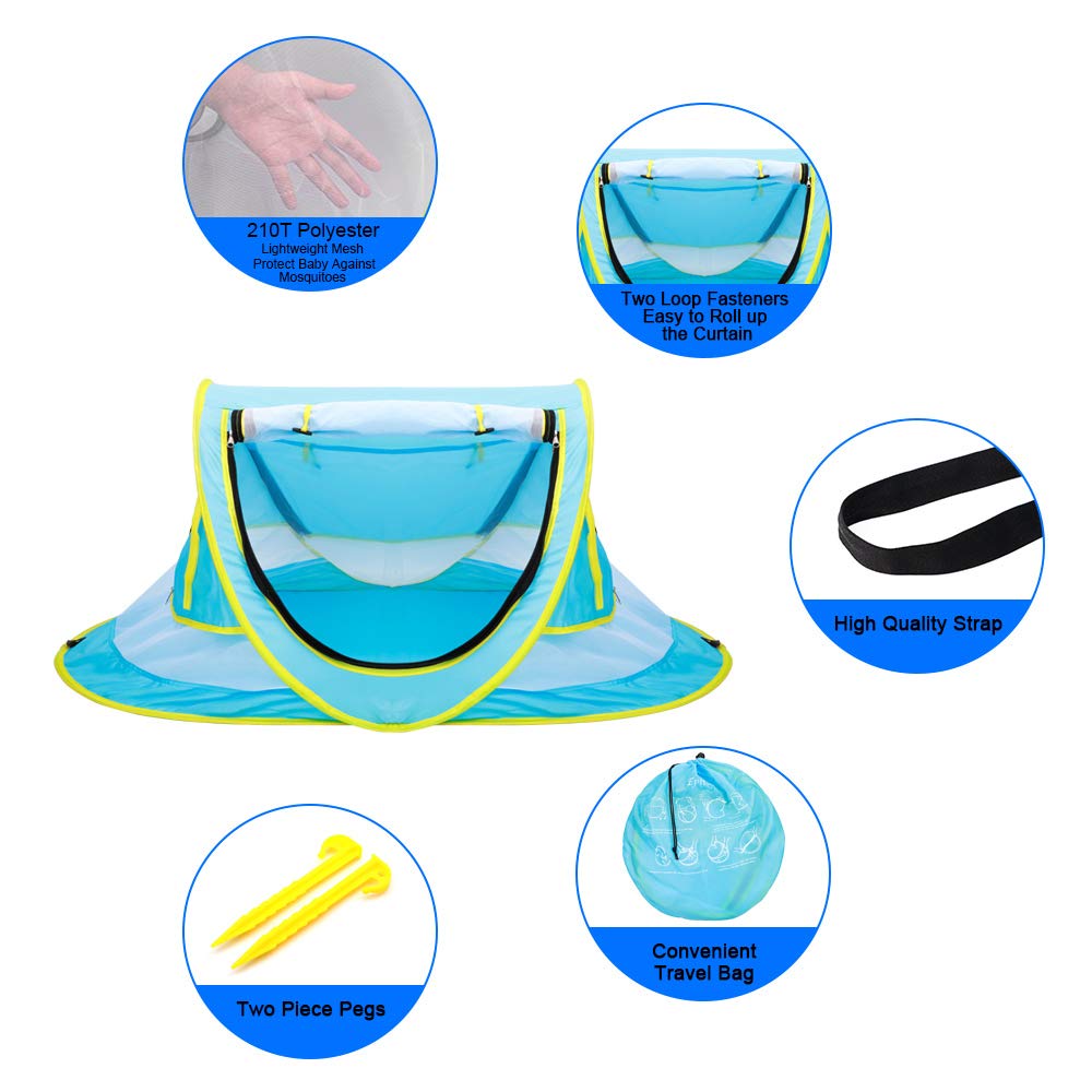 Baby Beach Tent Outdoor Pop Up Tent UPF 50+ UV Protection Sun Shelter for Infant Carry Bag Included Kid Tent House Play Tent Baby Beach Tent Outdoor Pop Up Tent UPF 50+ UV Protection Sun Shelter for Infant Carry Bag Included Kid Tent House Play Tent